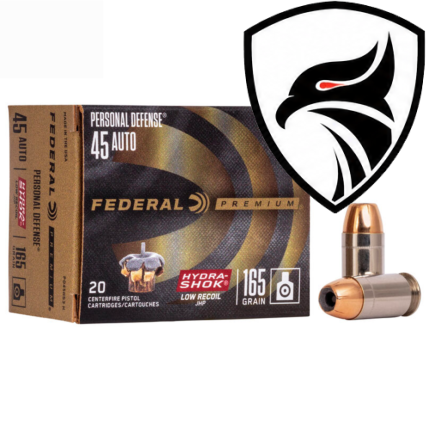 Munição Federal .45ACP JHP Hydra Shok 165gr Cx.20un