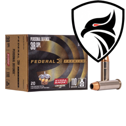 Munição Federal .38SPL JHP Hydra Shock 110gr Cx.20un
