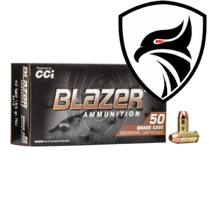 Munição CCI .40S&W FMJ Blazer Brass 165gr Cx.50un