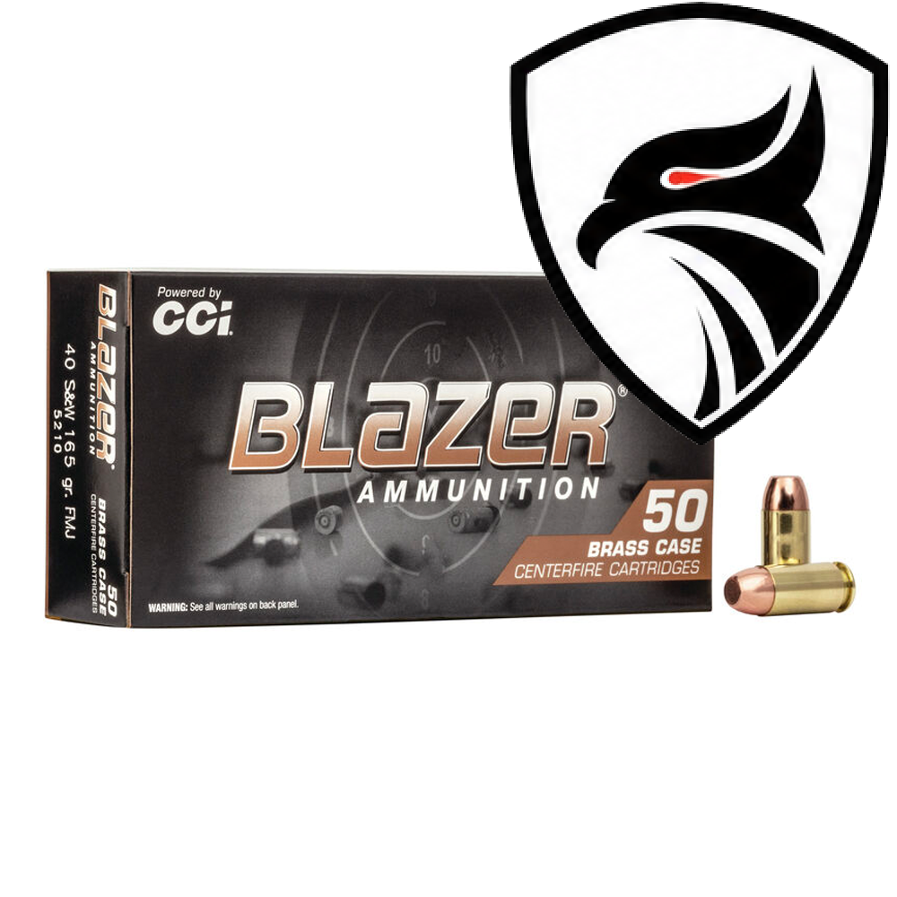 Munição CCI .40S&W FMJ Blazer Brass 165gr Cx.50un