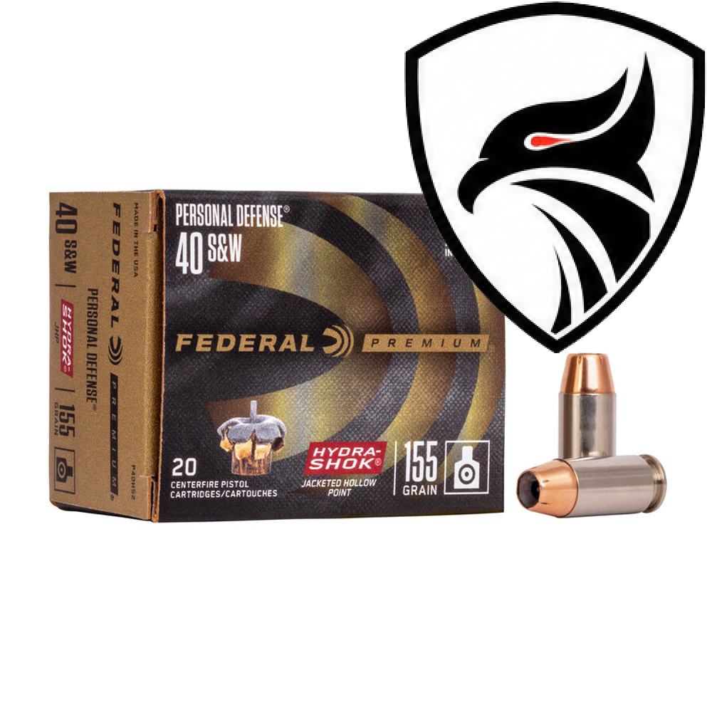 Munição Federal .40S&W JHP Hydra Shok 155gr Cx.20un