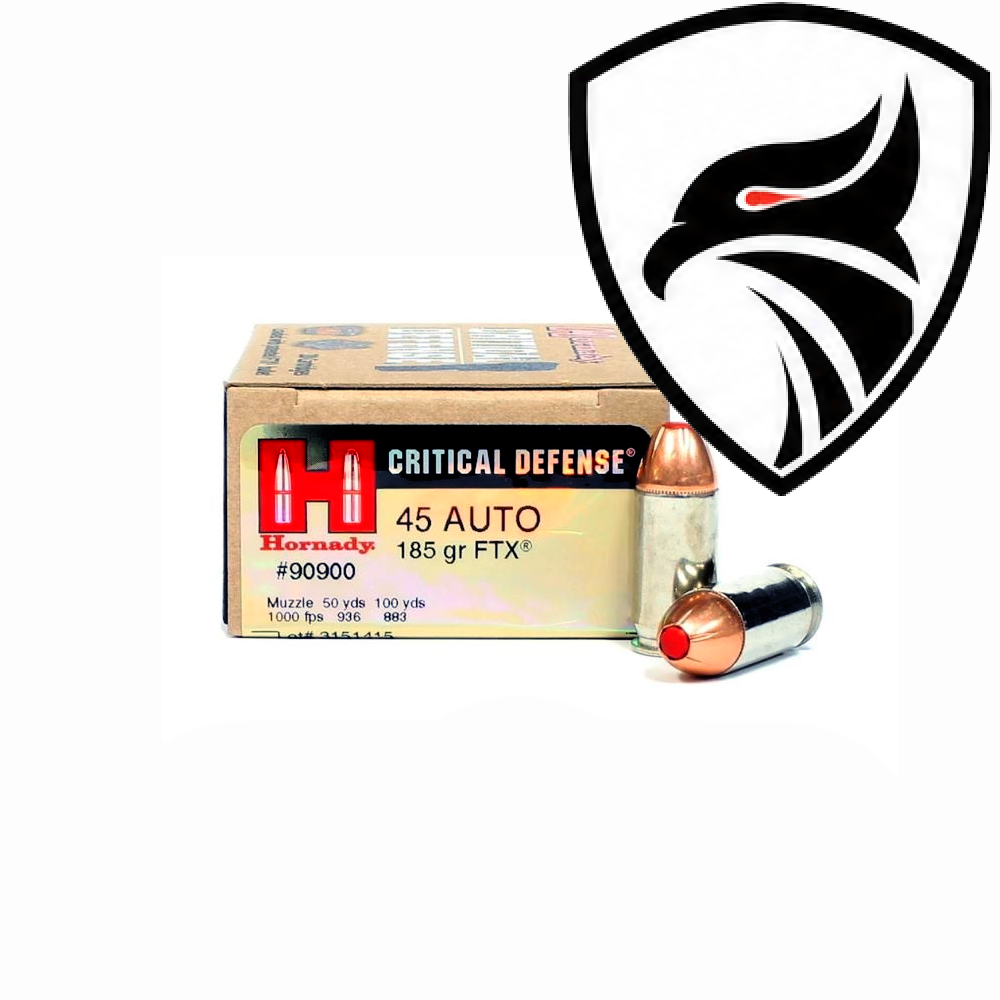Munição HORNADY 45AUTO FTX 185Gr Critical Defense Cx.20un