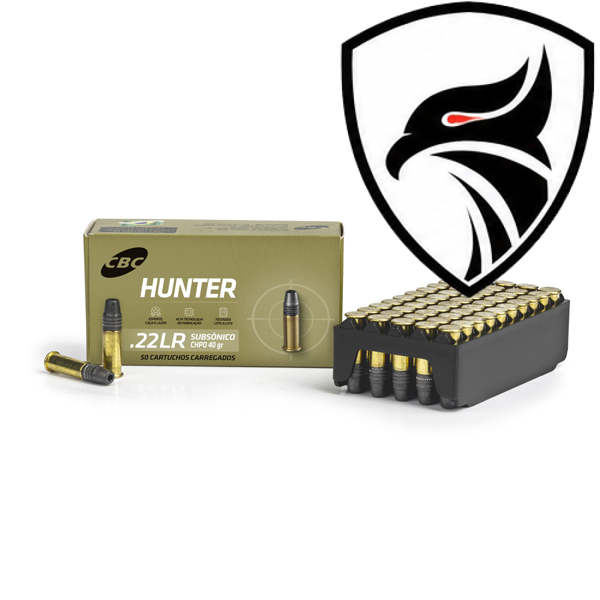 Cartucho CBC .22LR Hunter CHPO 40Gr Subsônico Cx.50un