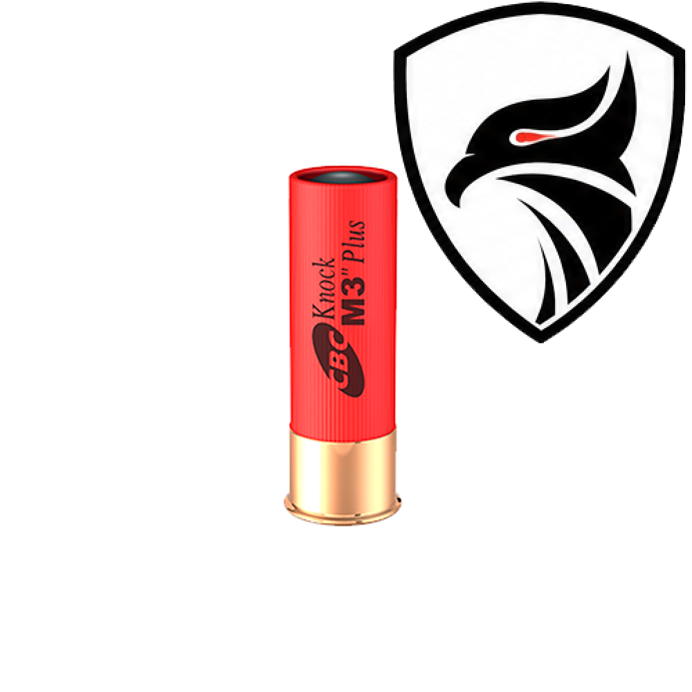 Cartucho CBC .12GA [76,2mm] Knock Plus SG1 CH-SG M3″ Cx.25un