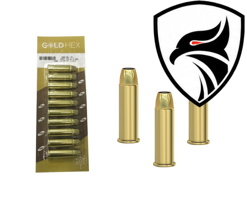 Municão CBC .38SPL EXPO +P+ Gold Hex 125gr Blister