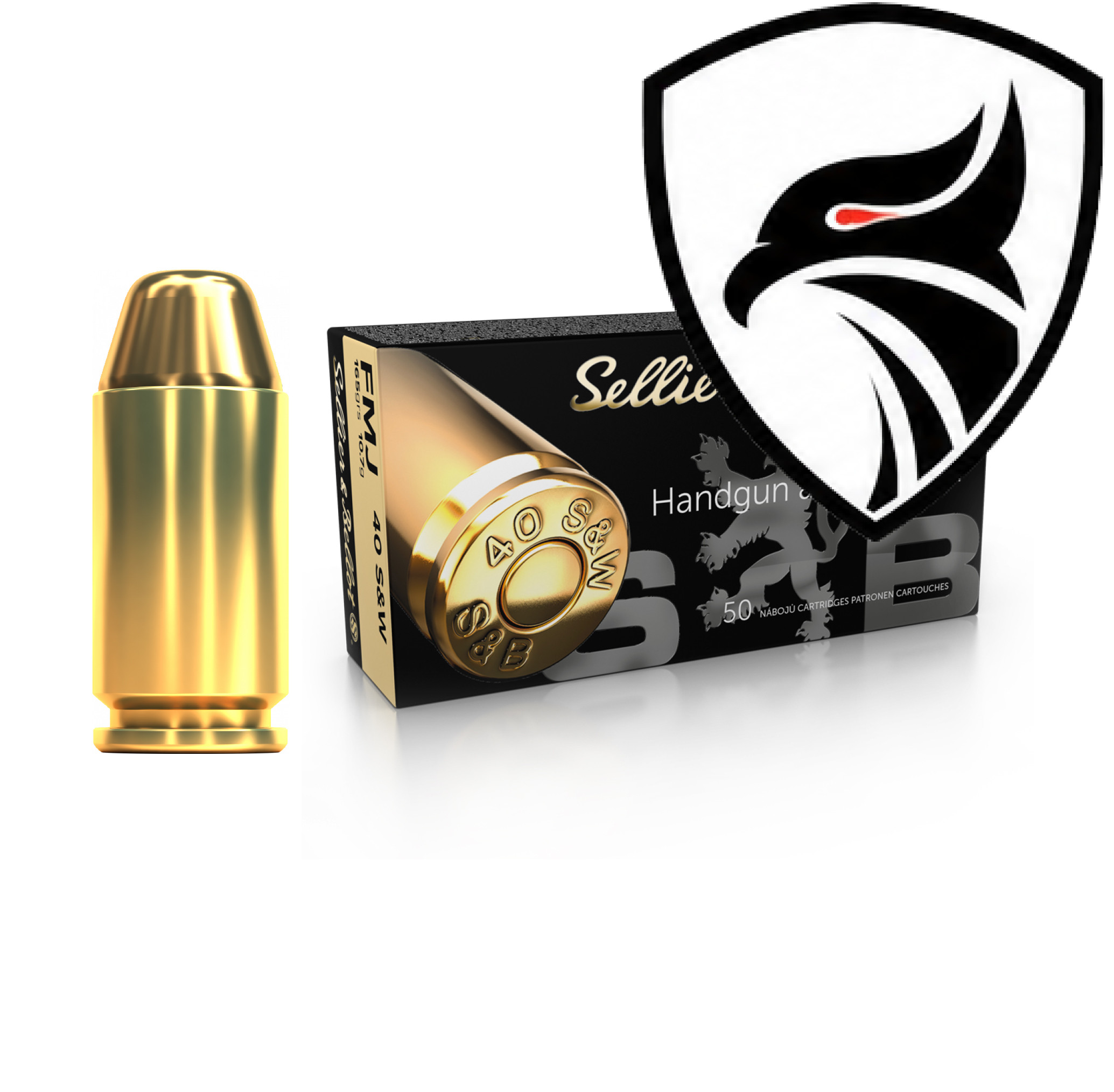Munição Sellier & Bellot .40S&W FMJ 165gr Cx.50un