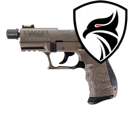 Pistola Semi-Auto P22Q 3.42” Tactical FDE Calibre 22LR WALTHER