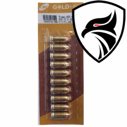 Munição CBC 9MM Luger +P+EXPO 115GR GOLD HEX
