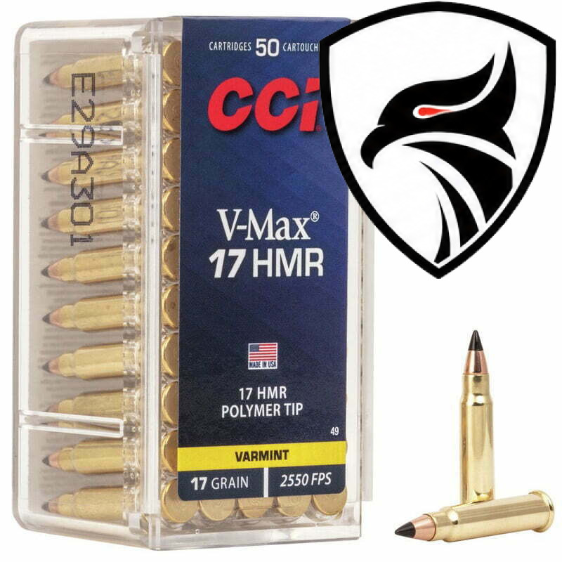 Munição CCI 17HMR V-MAX Polymer-tip 17 Grains – Cx 50