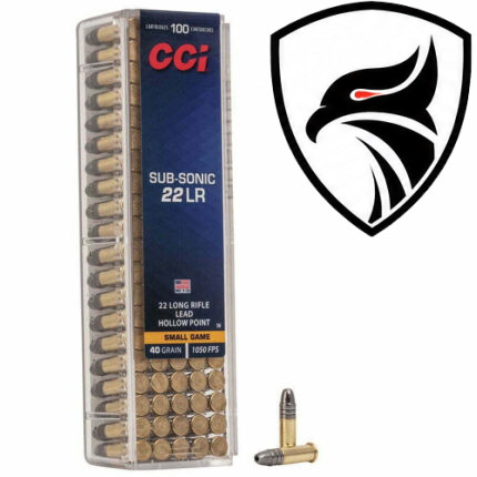 Munição CCI 22LR Subsonica HP 40GR – CX100