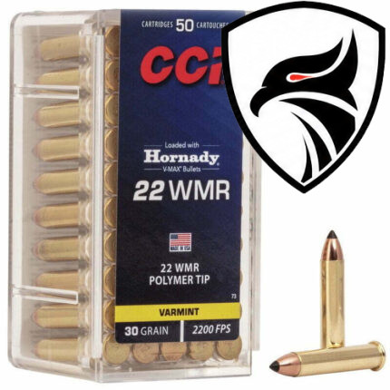 Munição CCI 22WMR MAGUM V-MAX POLYMER TIP 30GR – CX50