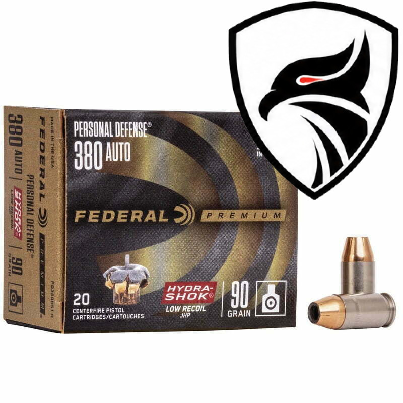 Munição Federal 380 AUTO JHP HYDRA-SHOCK AMERICAN EAGLE 90 GR – CX 20