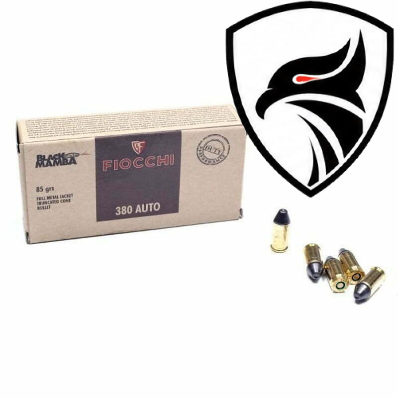 Munição Fiocchi 380 AUTO FMJTC BLACK MAMBA 85gr – Cx 50