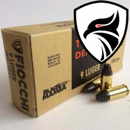 Munição Fiocchi 9mm FMJTC BLACK MAMBA 100gr – Cx 50