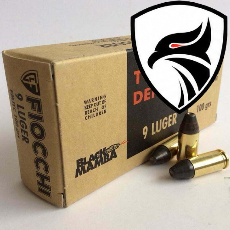 Munição Fiocchi 9mm FMJTC BLACK MAMBA 100gr – Cx 50